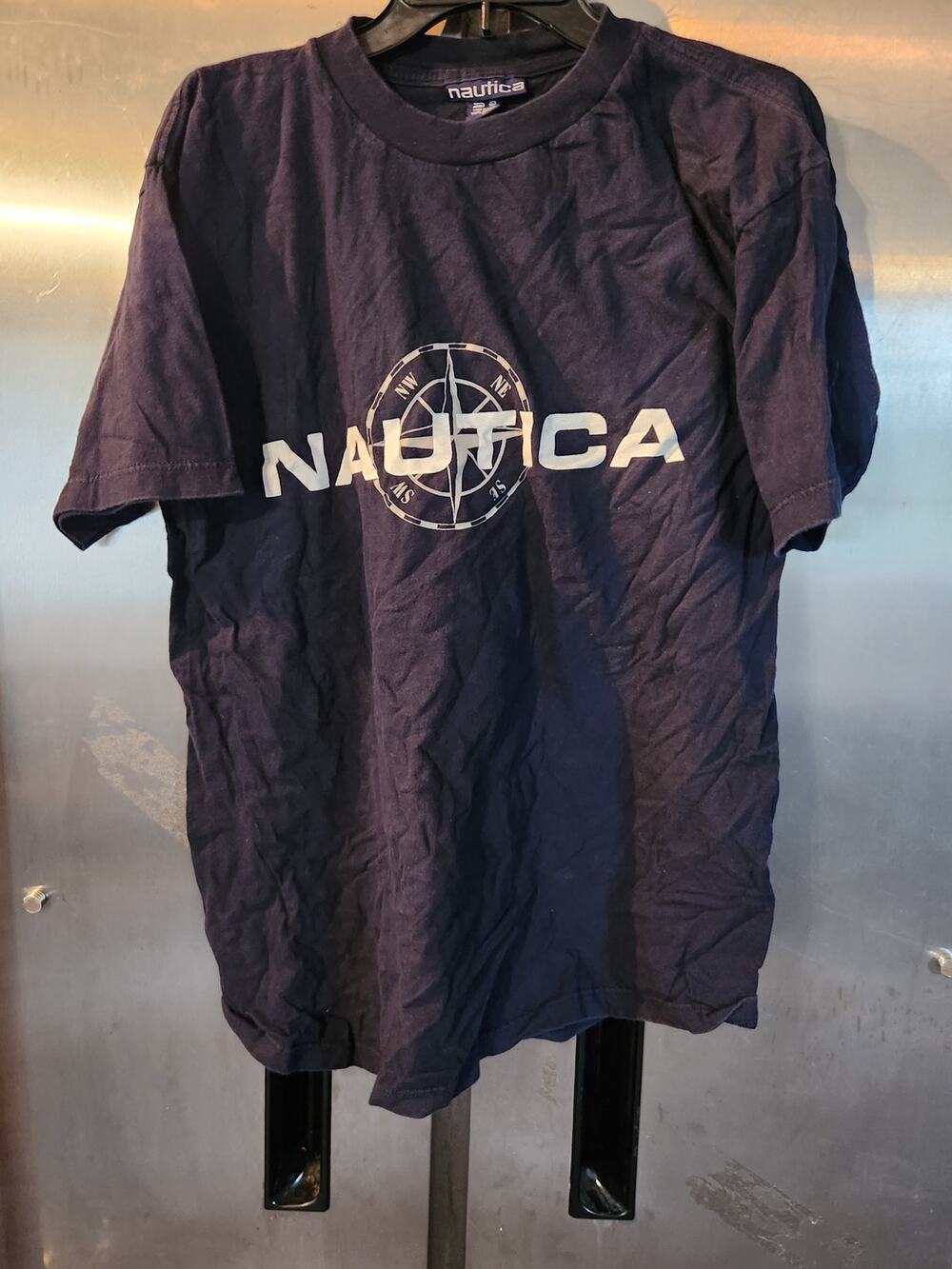 Nautica Vintage Spell Out Logo T-Shirt Men's Size M Navy Blue
